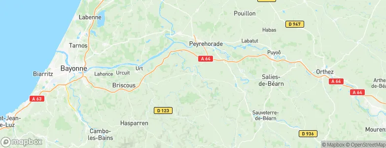 Bidache, France Map