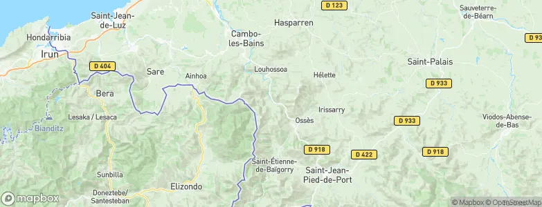 Bidarray, France Map