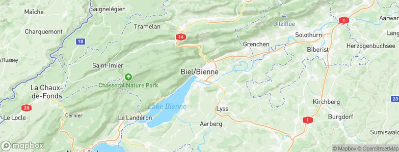 Biel/Bienne, Switzerland Map