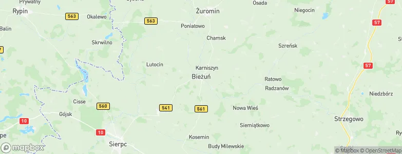 Bieżuń, Poland Map