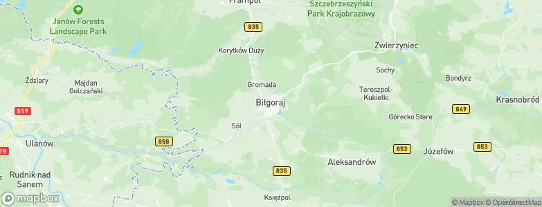 Biłgoraj, Poland Map