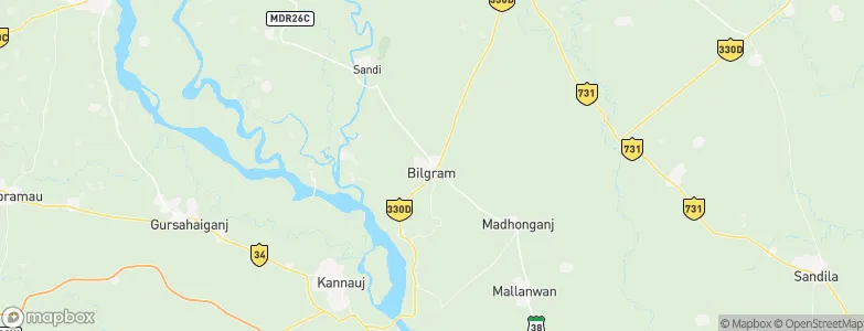 Bilgrām, India Map