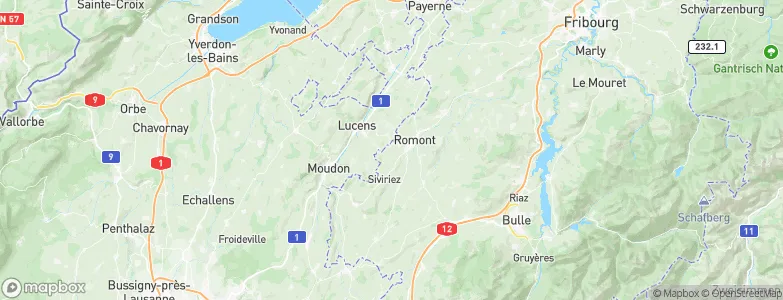 Billens-Hennens, Switzerland Map