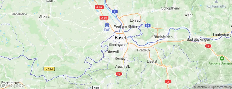 Binningen, Switzerland Map