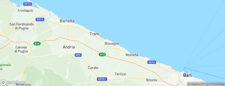 Bisceglie, Italy Map