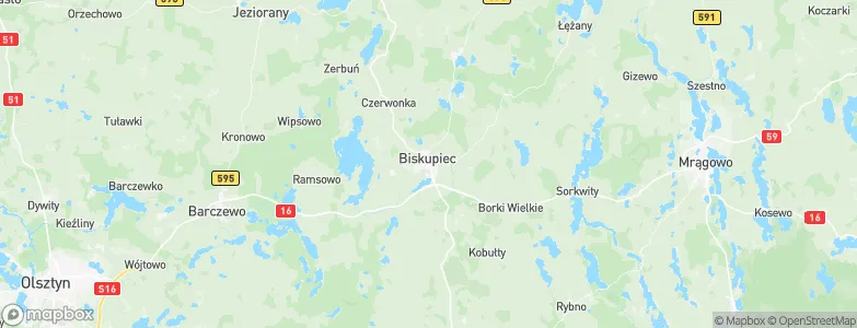 Biskupiec, Poland Map