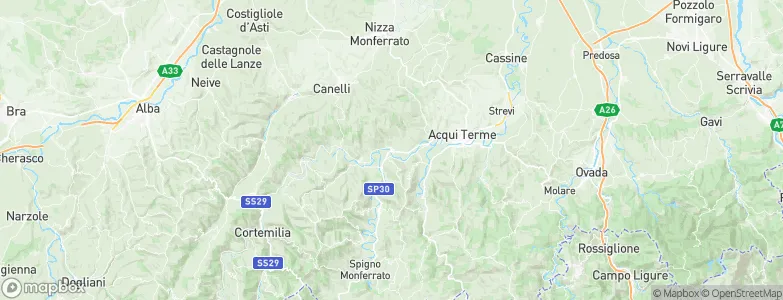 Bistagno, Italy Map