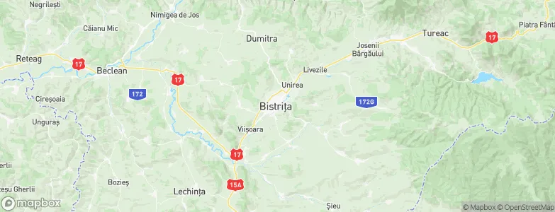 Bistriţa, Romania Map