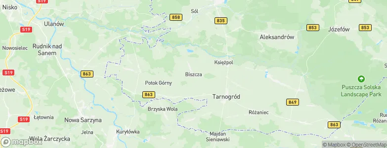 Biszcza, Poland Map