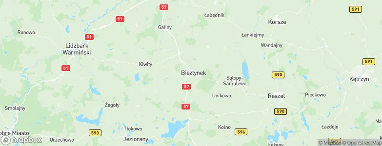 Bisztynek, Poland Map