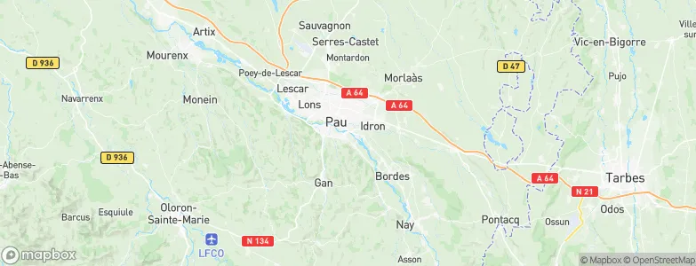 Bizanos, France Map