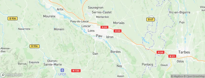 Bizanos, France Map