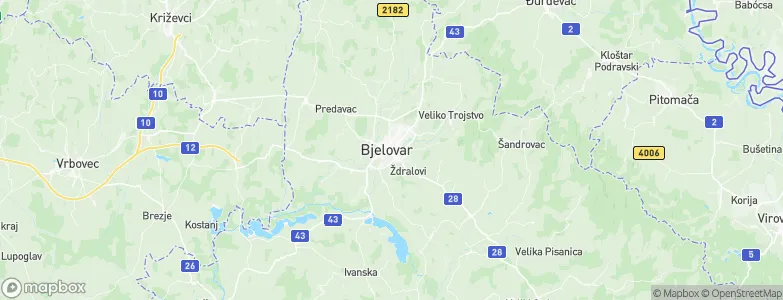 Bjelovar, Croatia Map