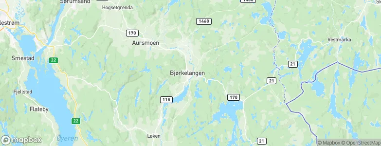 Bjørkelangen, Norway Map
