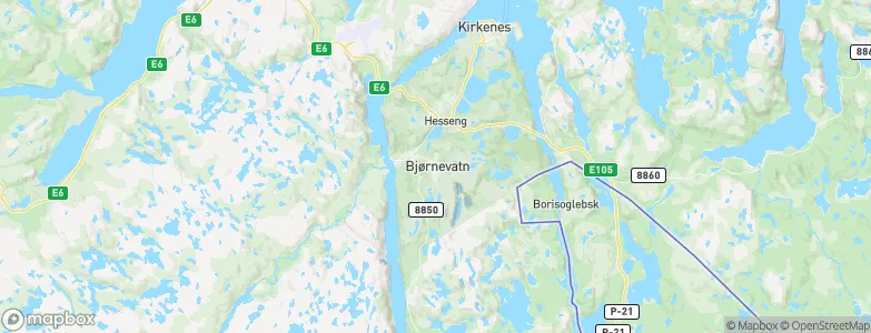 Bjørnevatn, Norway Map