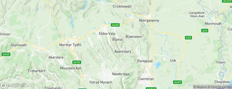 Blaenau Gwent, United Kingdom Map