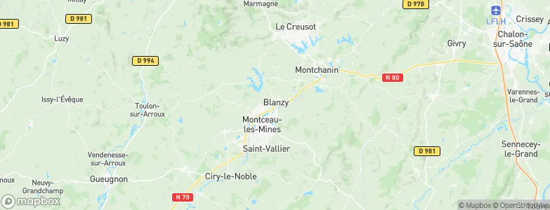 Blanzy, France Map