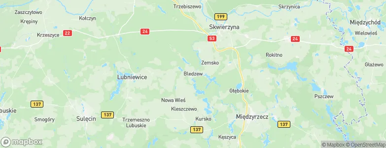 Bledzew, Poland Map