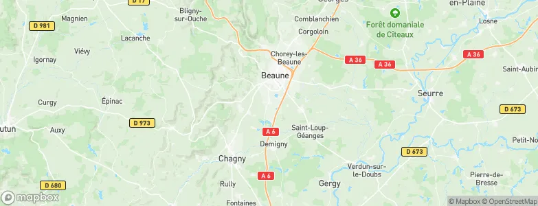 Bligny-lès-Beaune, France Map
