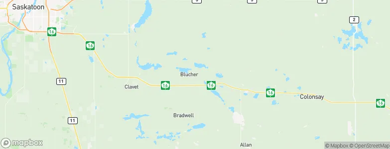Blucher, Canada Map