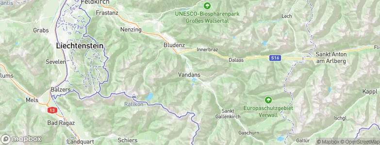Bludenz District, Austria Map