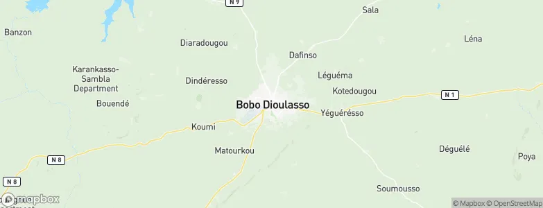 Bobo-Dioulasso, Burkina Faso Map