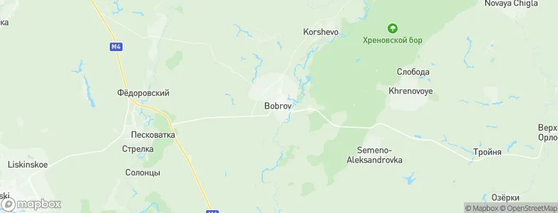 Bobrov, Russia Map