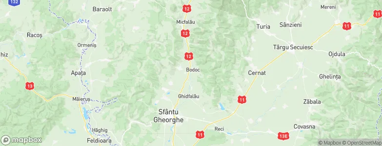 Bodoc, Romania Map