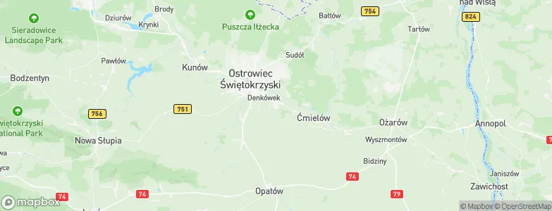 Bodzechów, Poland Map
