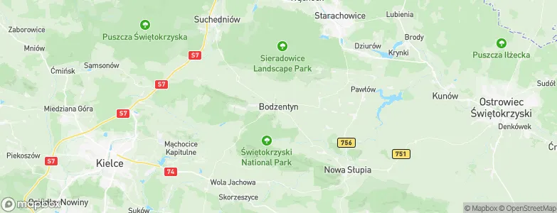 Bodzentyn, Poland Map
