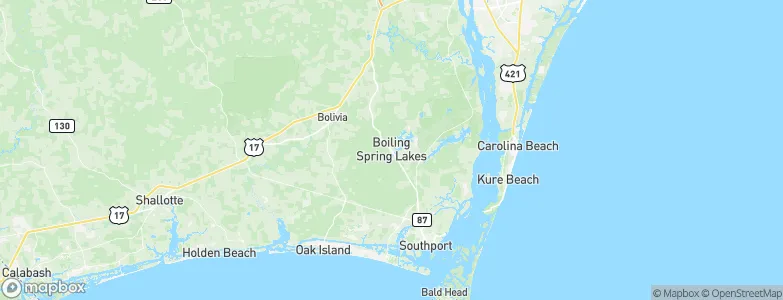 Boiling Spring Lakes, United States Map