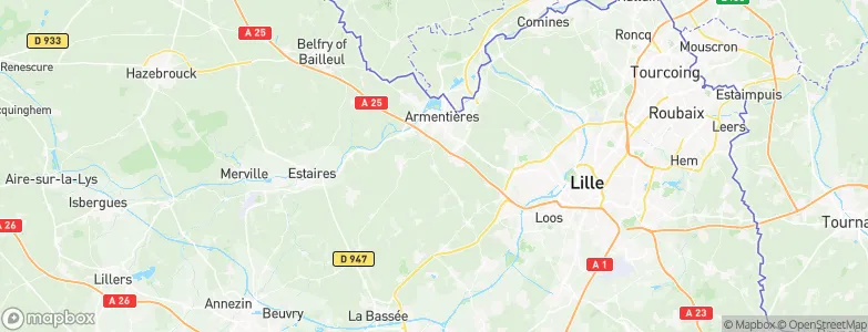 Bois-Grenier, France Map
