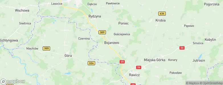 Bojanowo, Poland Map