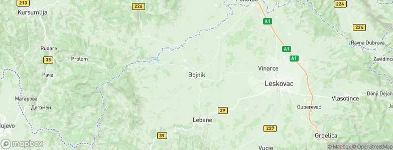 Bojnik, Serbia Map