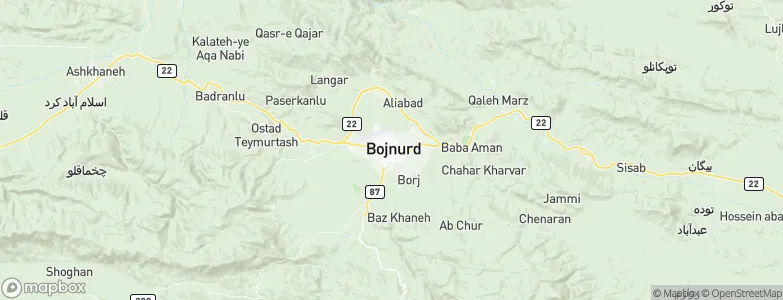 Bojnourd, Iran Map
