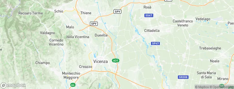 Bolzano Vicentino, Italy Map