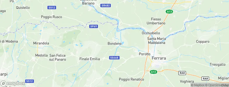 Bondeno, Italy Map