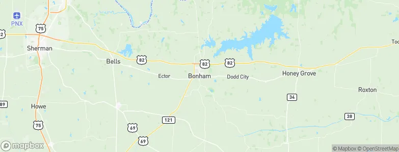 Bonham, United States Map