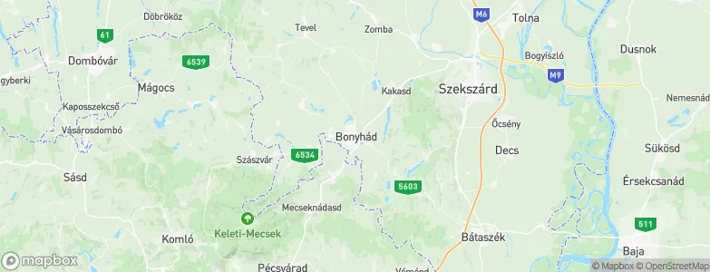 Bonyhád, Hungary Map