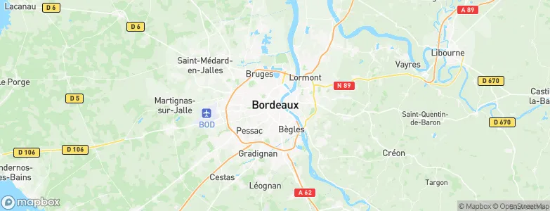 Bordeaux, France Map