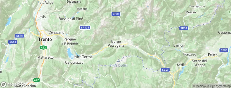Borgo Valsugana, Italy Map