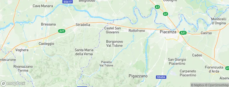 Borgonovo Val Tidone, Italy Map