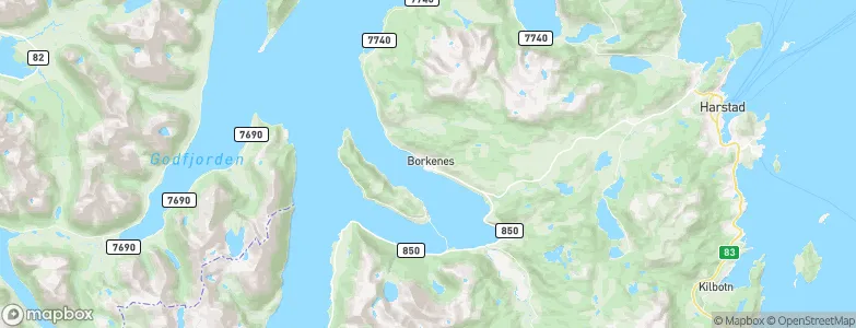 Borkenes, Norway Map