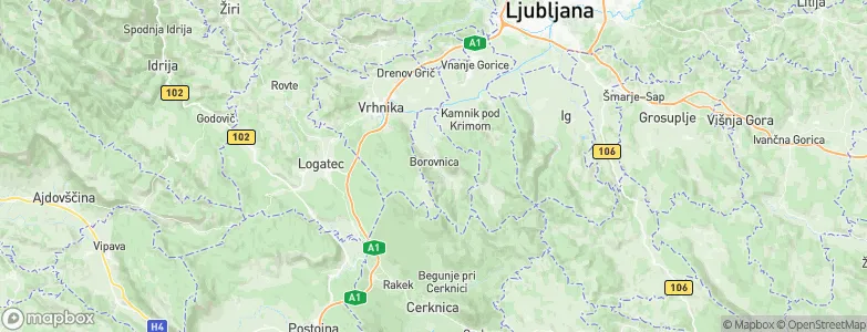 Borovnica, Slovenia Map