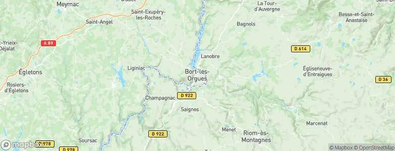 Bort-les-Orgues, France Map