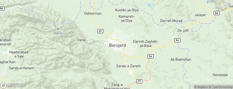 Borūjerd, Iran Map