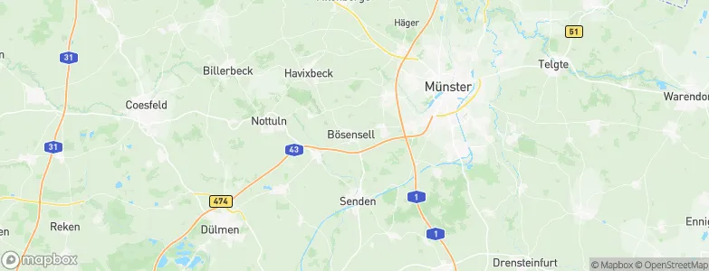 Bösensell, Germany Map
