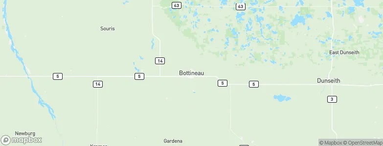 Bottineau, United States Map