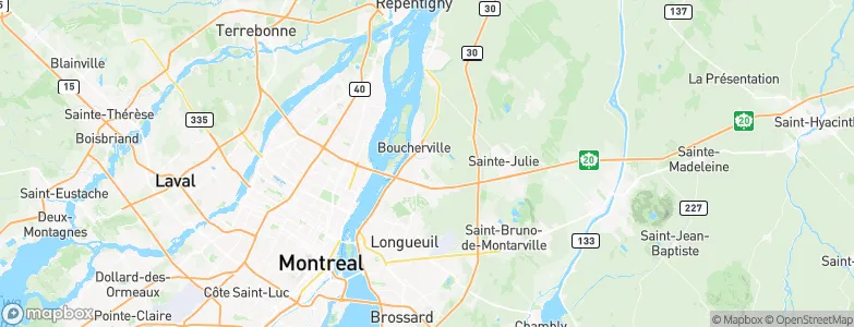 Boucherville, Canada Map