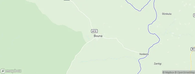 Bouna, Ivory Coast Map